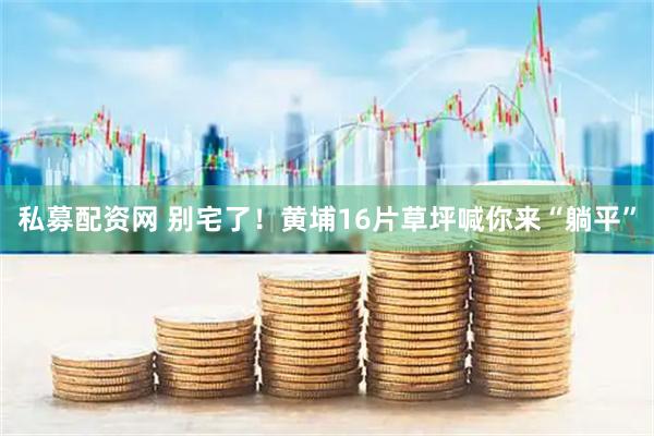 私募配资网 别宅了！黄埔16片草坪喊你来“躺平”